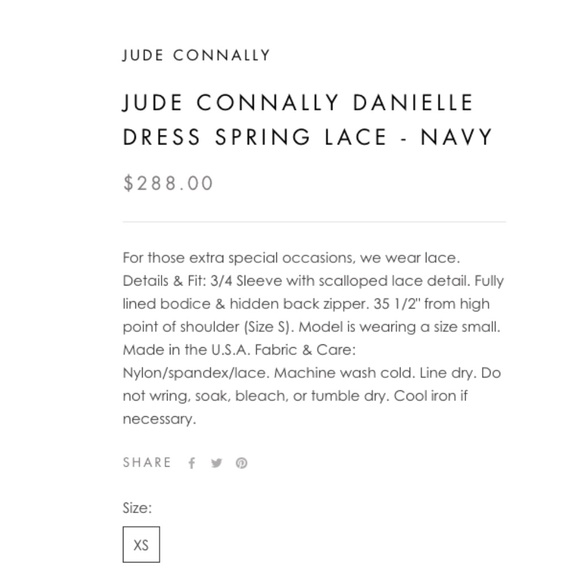 Rare Jude Connally Danielle Dress in Spring Lace Navy Sz S - Picture 3 of 8